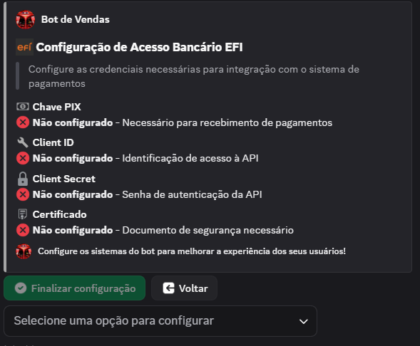 Configurar acesso EFI