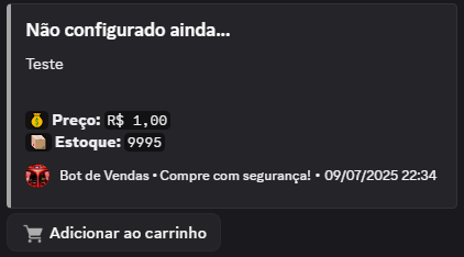 Mensagem do produto (vista do cliente)