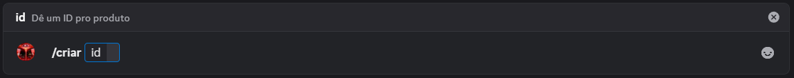 Comando /criar produto